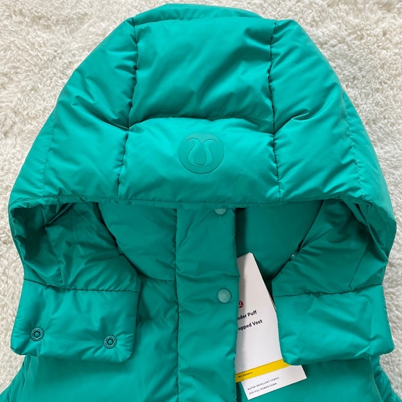 ❤️ Lululemon Wunder Puff Cropped Vest Size 6 Maldives Green NWT - Picture 3 of 10
